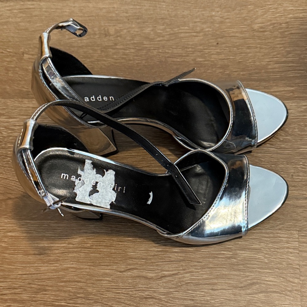 Madden Girl Metallic Silver Heels